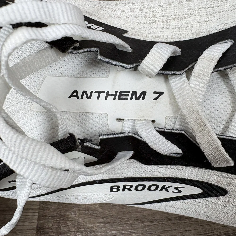 Brooks Anthem 7 White Black Mens US Size 10 EUR 44 1104391D121 Running Shoes